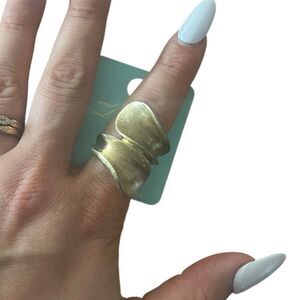Brush Gold Statement Ring